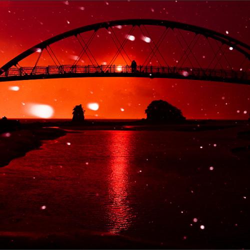 눈 내리는 꽃지일몰