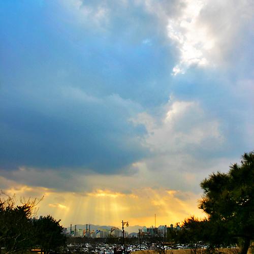 교육후 하늘을 보니...