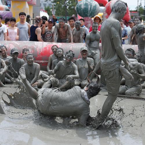 머드축제장에서