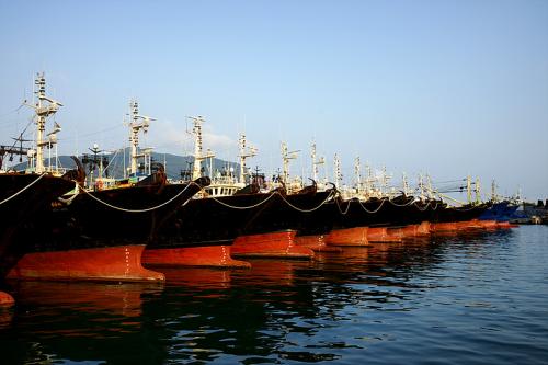 바다의 주차장...