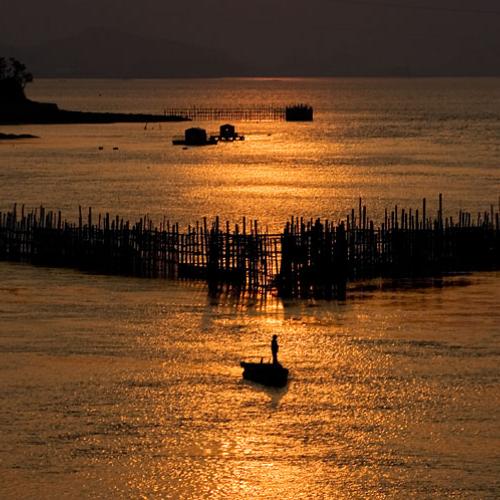 남해 죽방렴 일몰