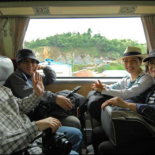 기차에서 버스에서