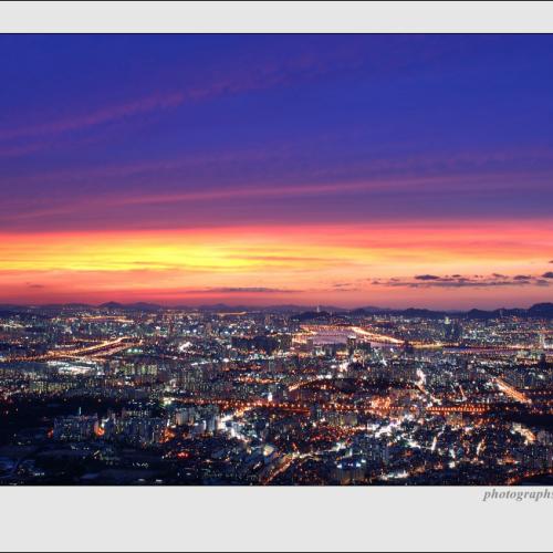 비개인 서울 저녁 하늘