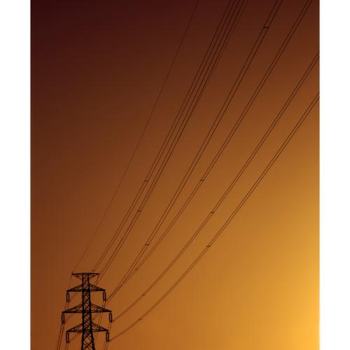 송전탑과 노을..