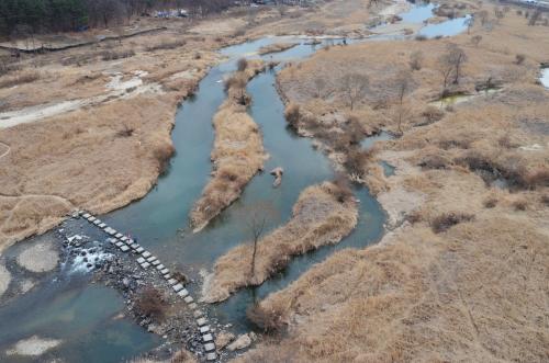 하늘에서 본 갑천...