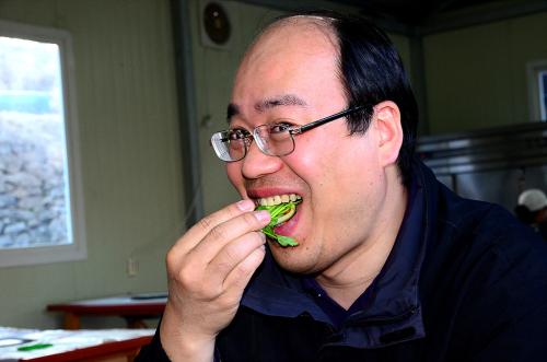 한재미나리와 삼겹살